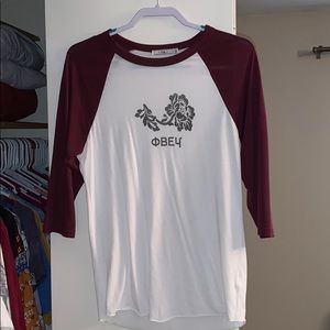 Women’s obey baseball tee